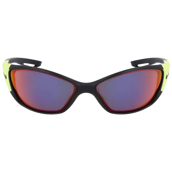 NIKE Men's Sunglasses ZONE ED DZ7357-011 - Black Injected Frame, Multicolored Mirror Lens, 66/15/140