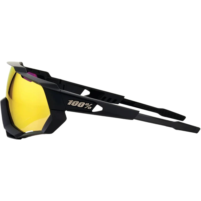 100% Speedtrap Sunglasses - HiPER Mirror Lens Soft Tact Black (Cycling Glasses)