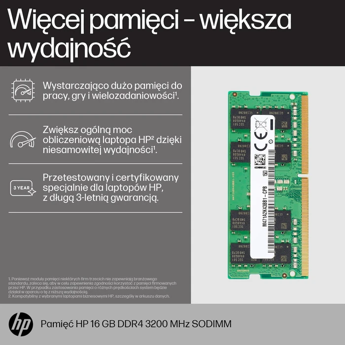 HP DDR4 SO‑DIMM 16GB (1x16GB) 3200MHz για Laptop — 8C4X9AA
