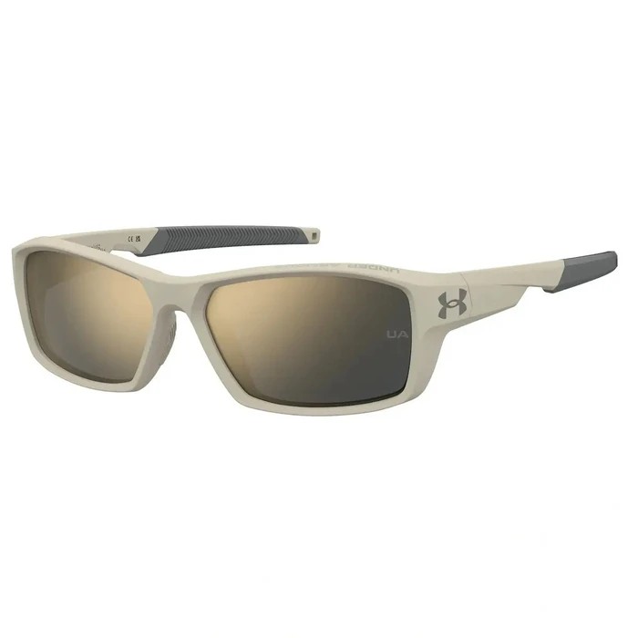 Under Armour UA FANATICALPL Unisex Sunglasses - White Resin Frame with Gold Mirror Photochromic Lenses (58/15/130)