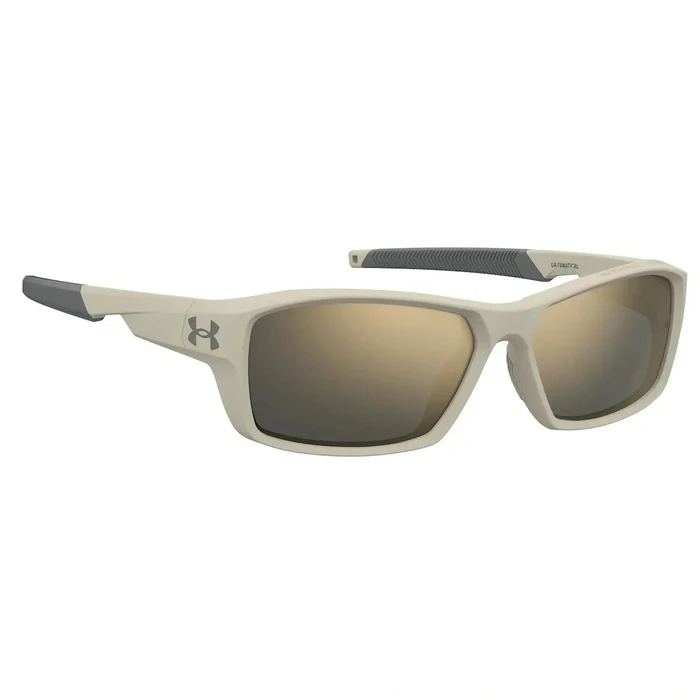 Under Armour UA FANATICALPL Unisex Sunglasses - White Resin Frame with Gold Mirror Photochromic Lenses (58/15/130)