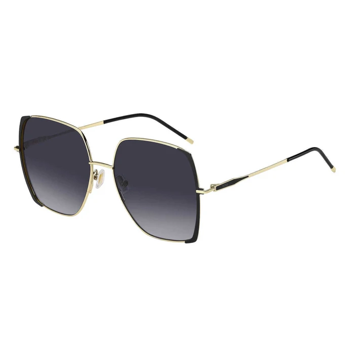 HUGO BOSS BLACK Women's Sunglasses BOSS1707/S RHL (58/17/140) - Grey Degraded Lenses, Golden Metal Frame