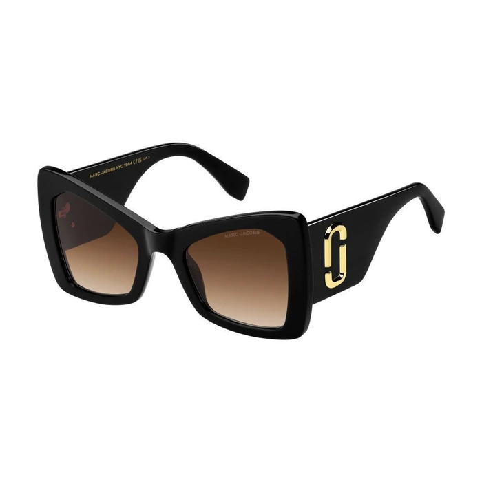 Marc Jacobs Women Sunglasses MARC761S 807/HA (52/23/140 mm) - Black Acetate Frame, Brown Gradient Lenses