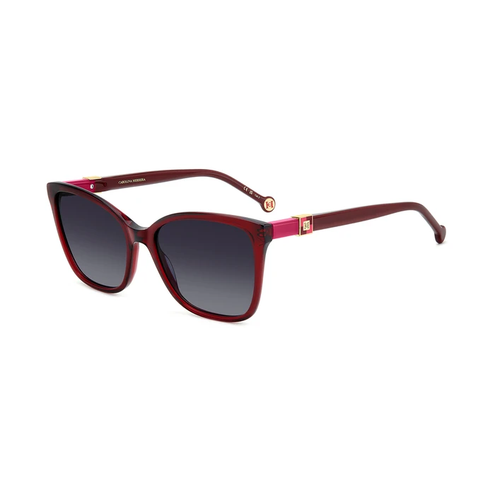 Carolina Herrera Women Sunglasses HER0273/S LHF (56/17/145) – Red acetate frame, Grey gradient lenses (Category 3)