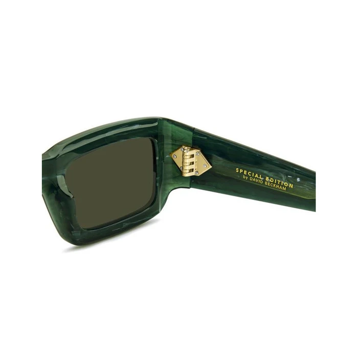 DAVID BECKHAM DB-7131-S-GC1 Sunglasses (52/22/140) — Rectangular Acetate Frame, Green Mirror Lenses, Category 3