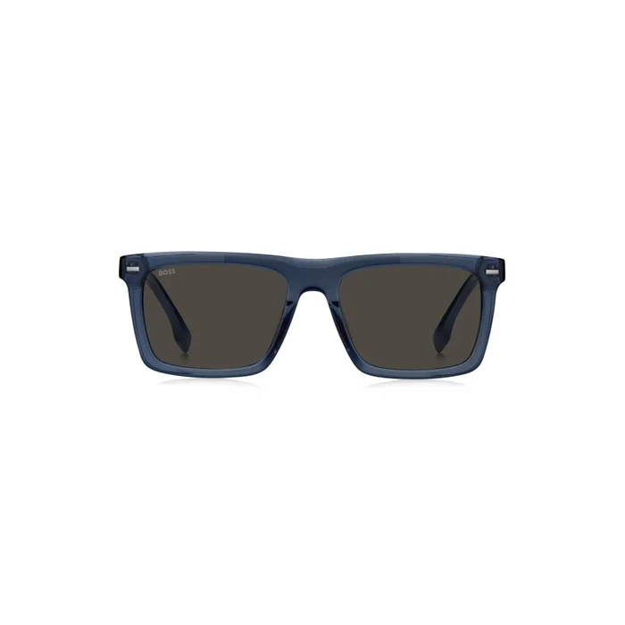 HUGO BOSS BLACK Men's Sunglasses BOSS1765GSPJP (55/18/150) — Blue Acetate Frame, Grey Lenses, Category 3