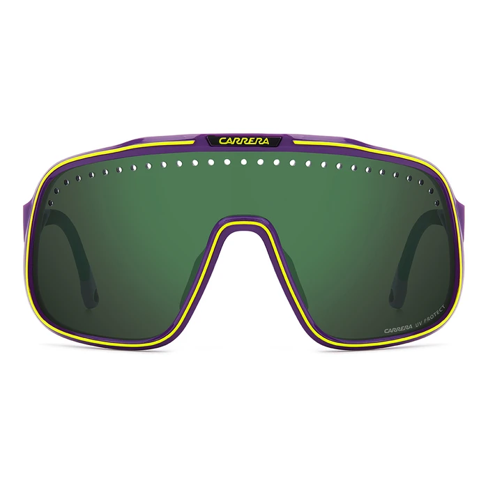 CARRERA C-SPORT-02 S 83W/MT Unisex Sunglasses (99/01/130 mm) — Purple Acetate Frame, Green Mirror Lenses, Category 3