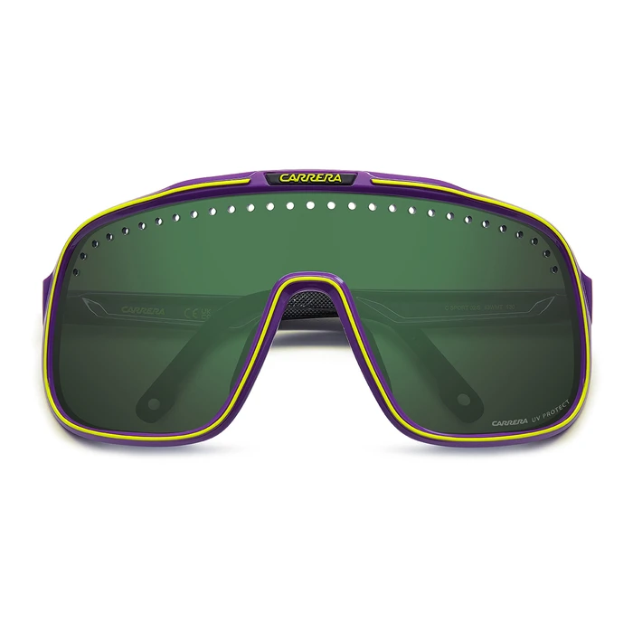CARRERA C-SPORT-02 S 83W/MT Unisex Sunglasses (99/01/130 mm) — Purple Acetate Frame, Green Mirror Lenses, Category 3
