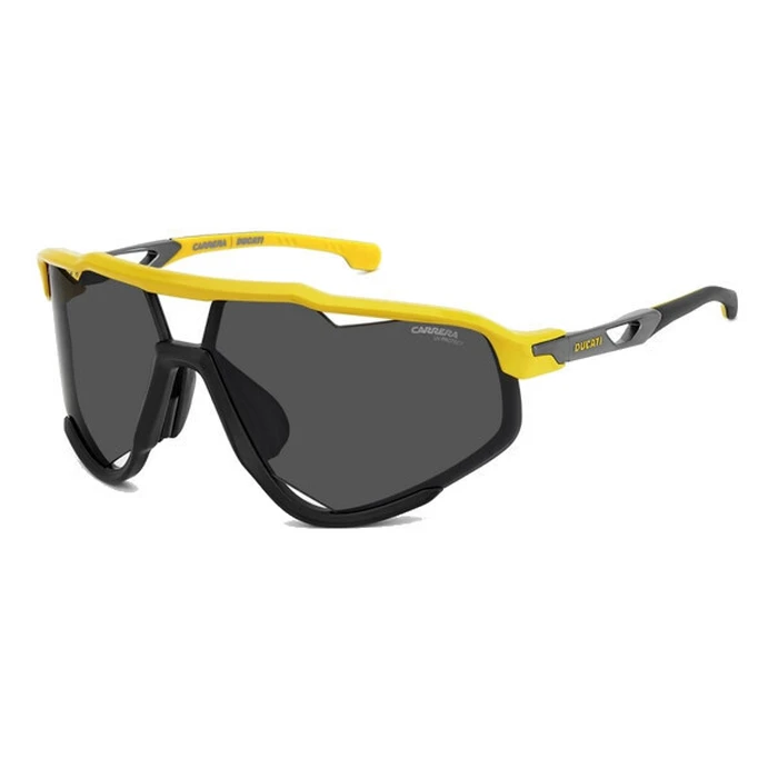 CARRERA DUCATI Men's Sunglasses CARDUC055S4CW (76/11/120 mm) — Grey lenses, Yellow frame