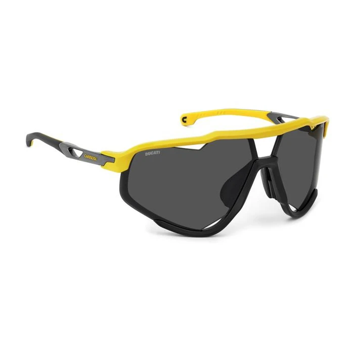 CARRERA DUCATI Men's Sunglasses CARDUC055S4CW (76/11/120 mm) — Grey lenses, Yellow frame