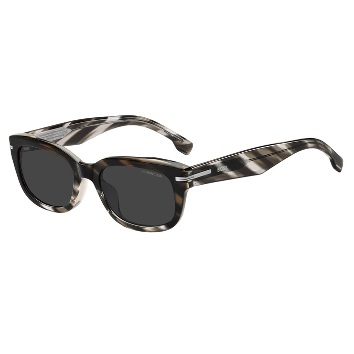 HUGO BOSS BLACK Men's Sunglasses BOSS1793FSTV7 53/20/150 Brown Acetate Frame Grey Lenses Category 3