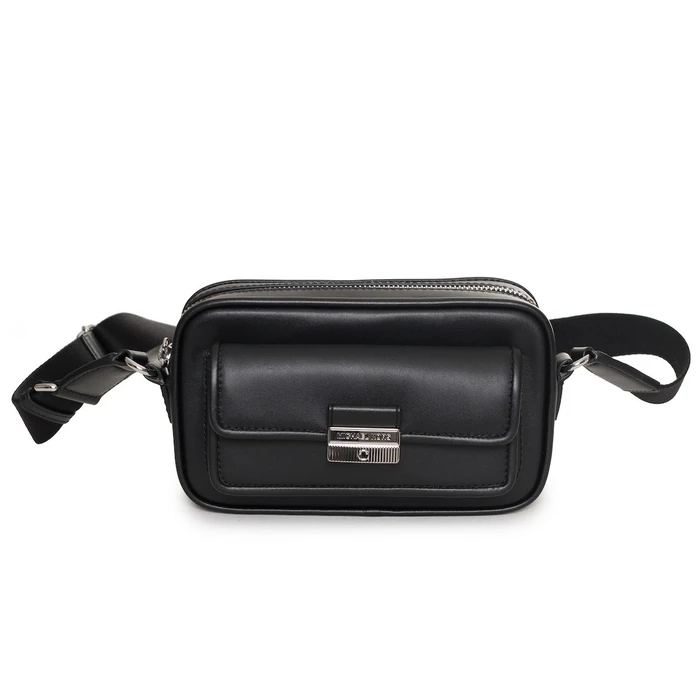 Michael Kors Mirella Δερμάτινη Γυναικεία Τσάντα Ώμου Μαύρη – 35R5S2BC0L-BLA