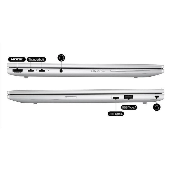 HP EliteBook 8 G1i 14" IPS FHD+ (Core Ultra 7 255U/32GB/512GB SSD/Windows 11 Pro) Glacier Silver - US Keyboard