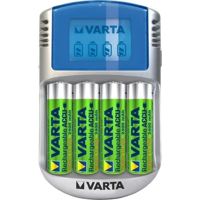 Φορτιστής Μπαταριών Varta LCD 12V USB 4 Μπαταρίες 2500 mAh Mignon AA