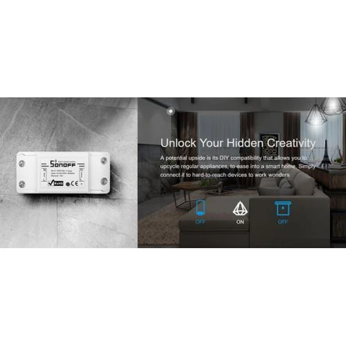 SONOFF Smart Διακόπτης BASICR2 Wifi 10A λευκός