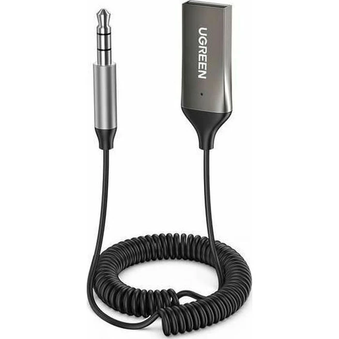 Bluetooth Αυτοκινήτου Ugreen CM309 5.0 Receiver USB Cable AUX Jack Black