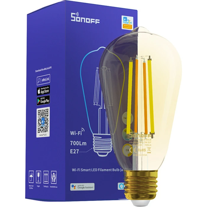 SONOFF Smart LED Filament Bulb B02 F ST64 Wi Fi 7W E27 1800K 5000K