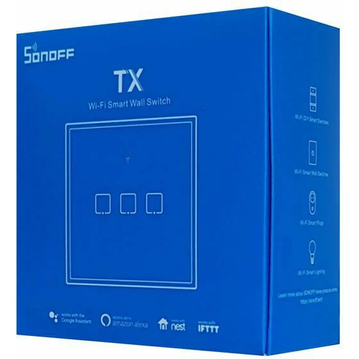 SONOFF smart διακόπτης αφής Wi-Fi τριπλός λευκός TX-T2EU3C