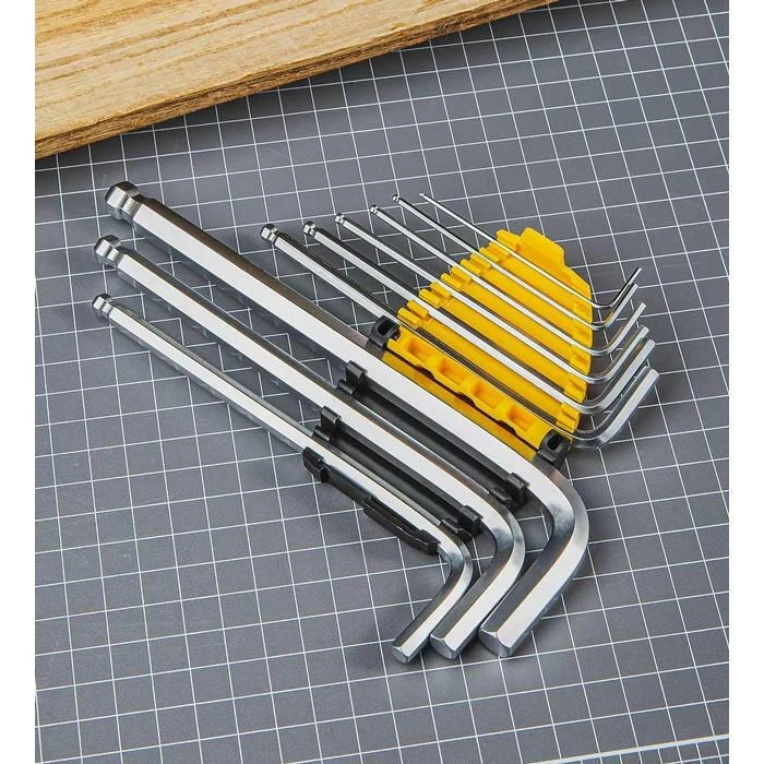 DELI σετ κλειδιά Allen DL3088 με μακρύ βραχίονα 1.5 10mm Cr-V 9 τμχ