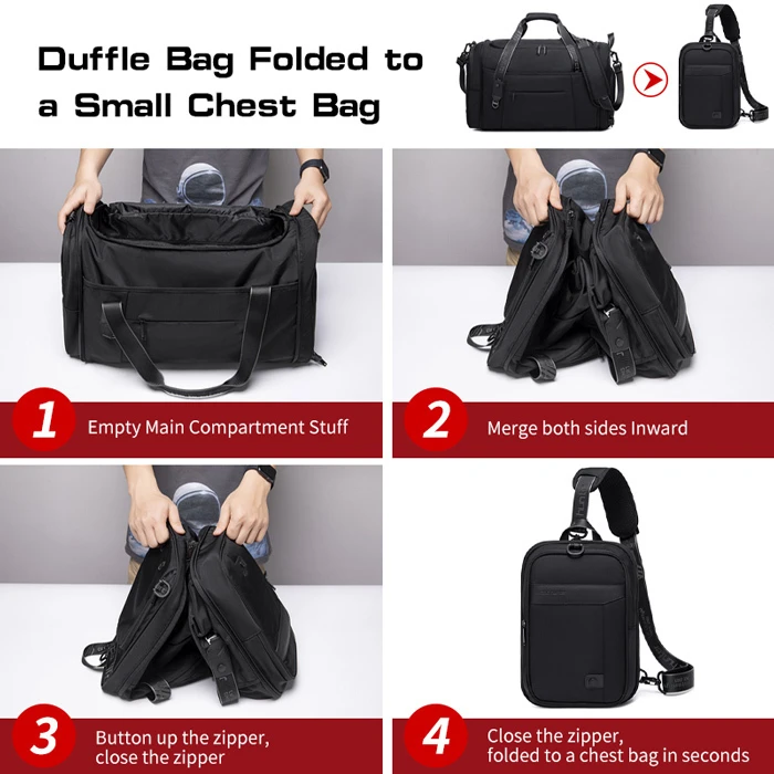 ARCTIC HUNTER Τσάντα Ταξιδίου Πτυσσόμενη 30L Μαύρη