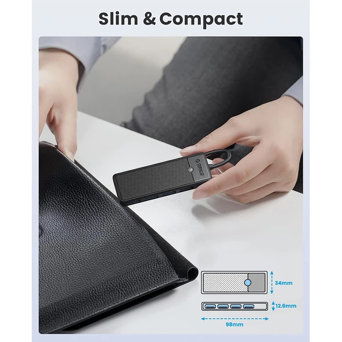 ORICO USB hub PAPW4A-C3 4 θυρών 5Gbps USB-C σύνδεση μαύρο