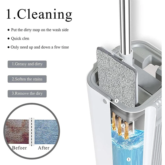 UNBRANDED Σετ κουβάς παρκετέζα με μικροΐνες CLN-0055