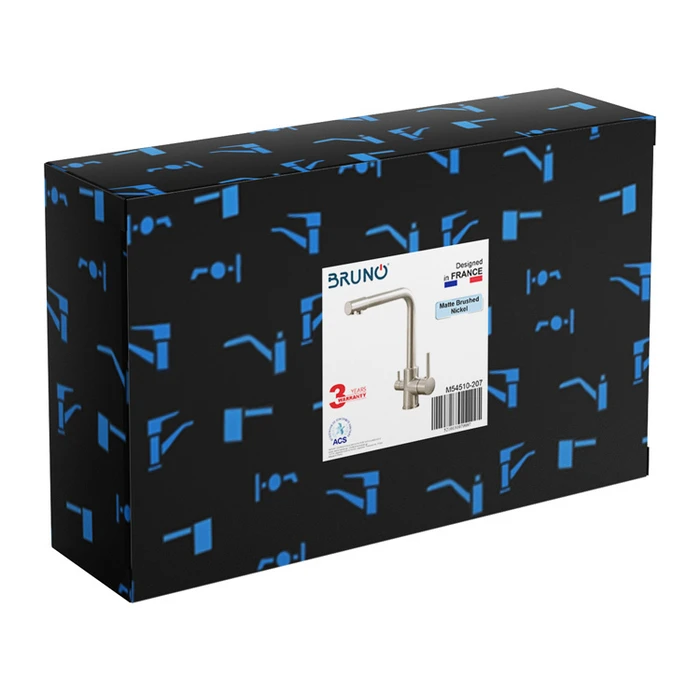 BRUNO μπαταρία πάγκου κουζίνας τρίοδη αναμεικτική ασημί