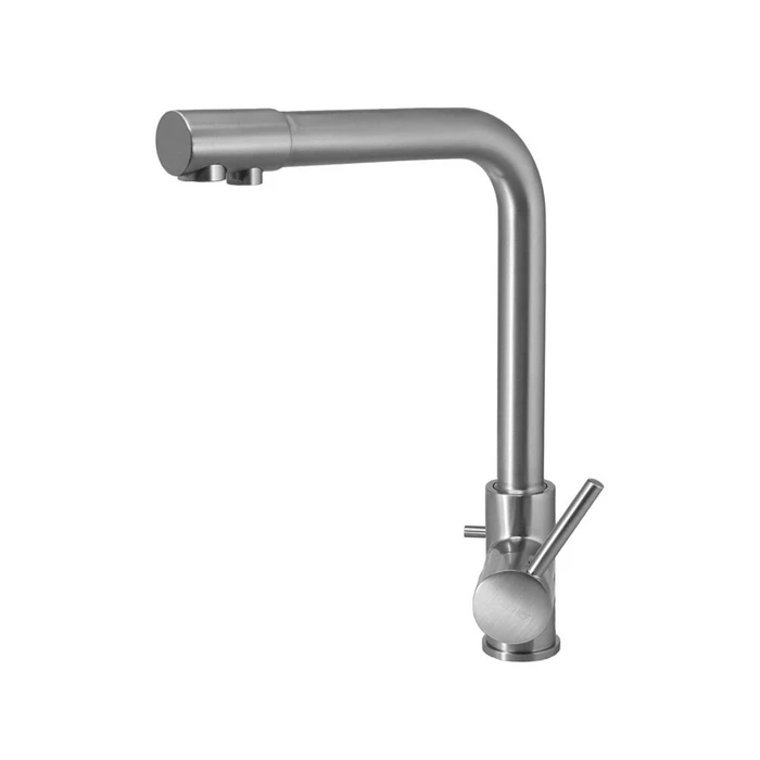 BRUNO μπαταρία πάγκου κουζίνας τρίοδη αναμεικτική ασημί