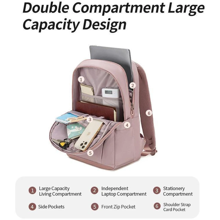 CHANTRIA Backpack with 15.6 inch Laptop Compartment 20.2L Purple