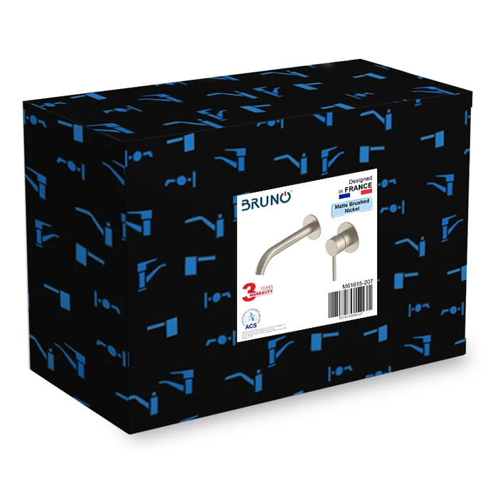 BRUNO μπαταρία νιπτήρα εντοιχισμού αναμεικτική ασημί M61615-207