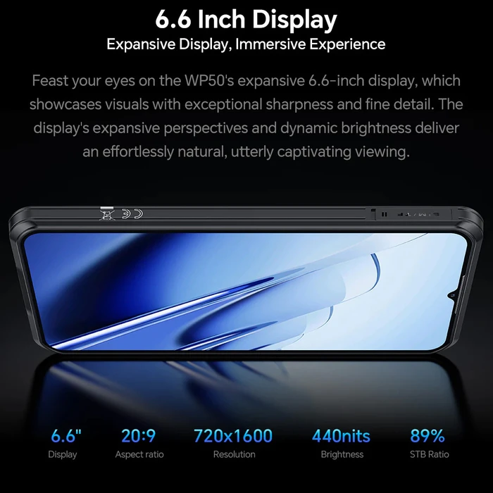 OUKITEL Smartphone WP52 6.6 4 256GB 5G 6500mAh IP68 IP69K Μαύρο