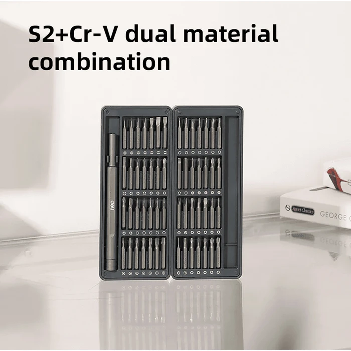 DELI σετ κατσαβίδι ακριβείας με 56 μύτες και θήκη 57τμχ