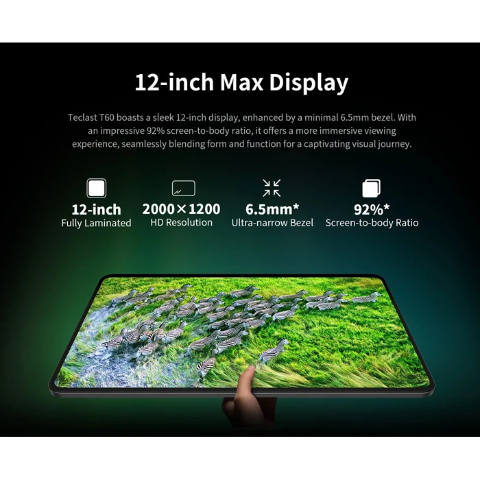 TECLAST tablet T60 12 HD 8 256GB Android 13 4G 8000mAh γκρι