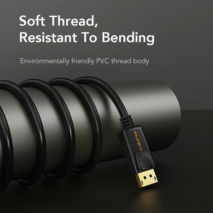 CABLETIME Cable Mini DisplayPort to DisplayPort 4K 60Hz 1m White