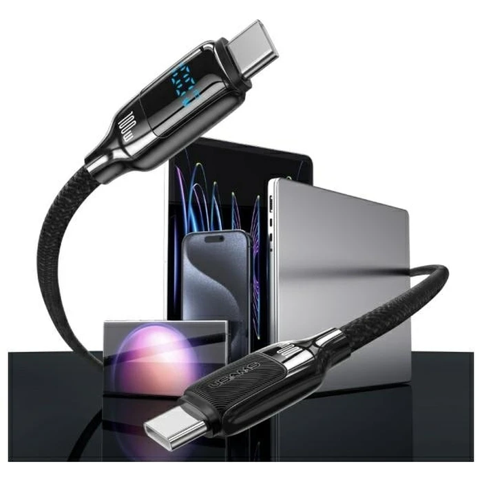 USAMS USB C Cable SJ742 100W 480Mbps 1.2m Black
