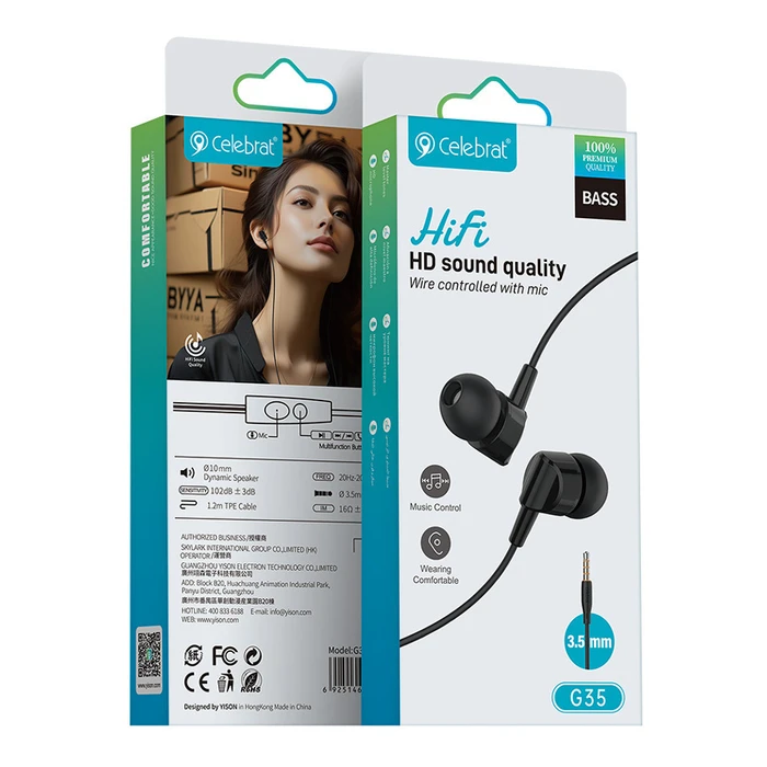CELEBRAT Earphones με Μικρόφωνο G35