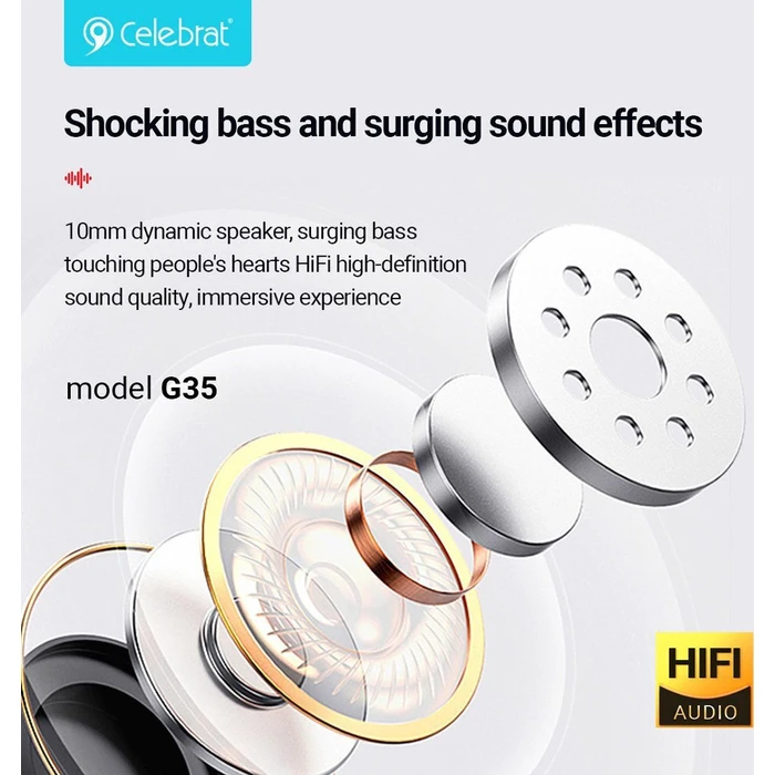 CELEBRAT Earphones με Μικρόφωνο G35