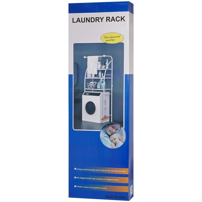 HOME USE ραφιέρα μπάνιου 3 ράφια μεταλλική λευκή