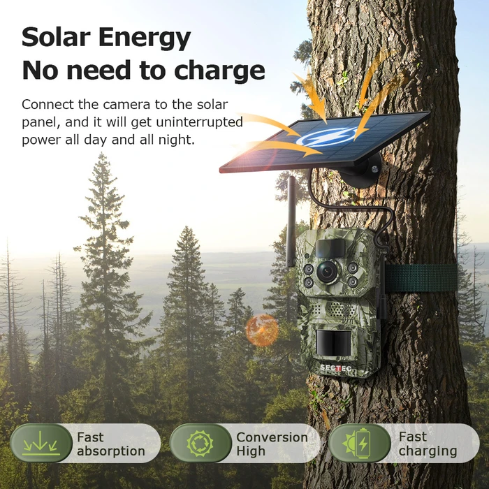 SECTEC smart ηλιακή κάμερα κυνηγού ST-HC809 3MP 4G PIR SD IP66