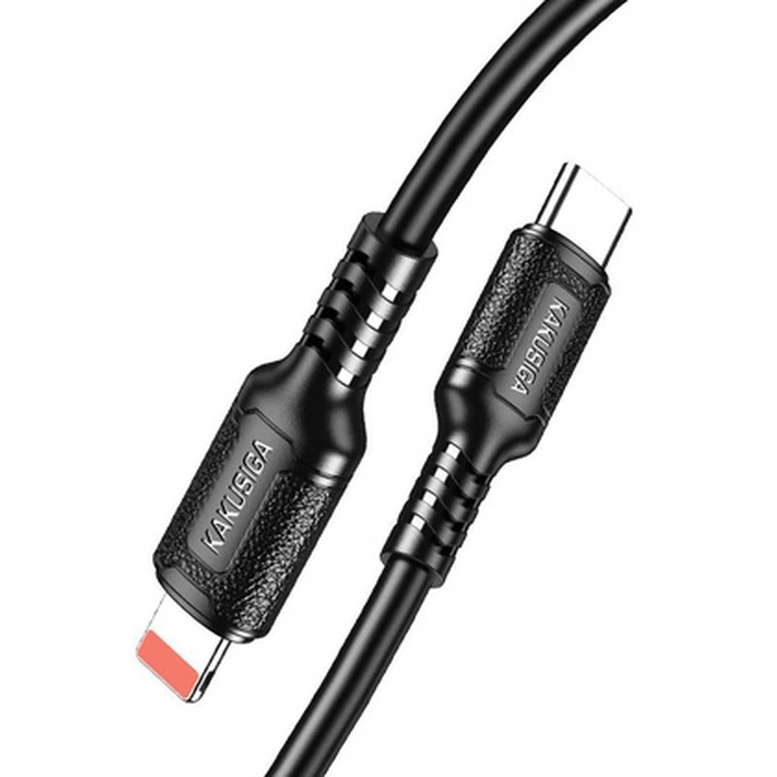 KAKUSIGA Καλώδιο Lightning σε USB-C KSC-984 σιλικόνης 27W 480Mbps 1m μαύρο