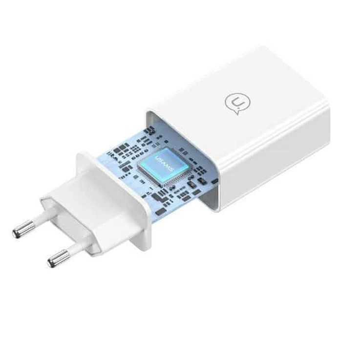 USAMS Wall Charger SCXLTZ02 with USB C Cable USB 18W White