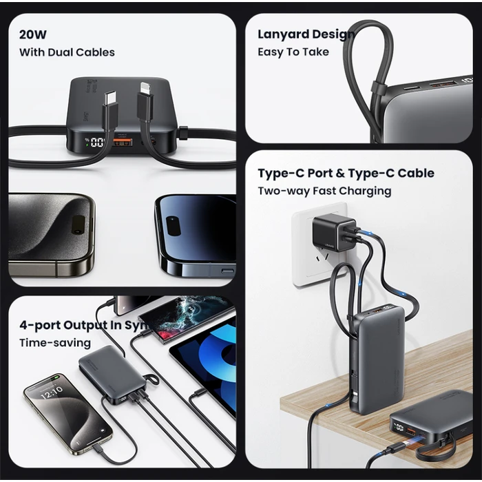 USAMS Power Bank CD228 10000mAh 20W Gray