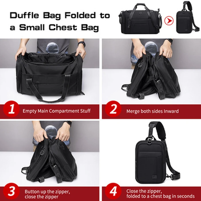 ARCTIC HUNTER Τσάντα Ταξιδίου Πτυσσόμενη 30L Μαύρη