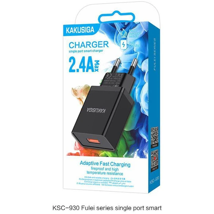 KAKUSIGA φορτιστής τοίχου USB 2.4A μαύρος KSC-930