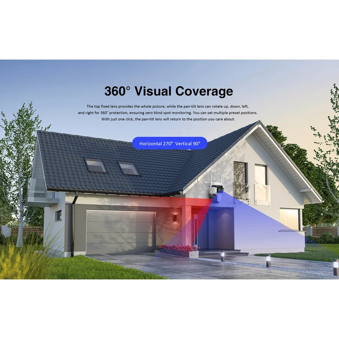 VSTARCAM Smart Solar Camera BG621TR Triple Lens 3MP 4G PTZ IP66