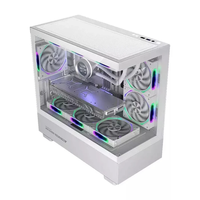 Κουτί Η/Υ Armaggeddon Rgb M-Atx Dual Chamber Gaming Aquaron Duplex Pro White