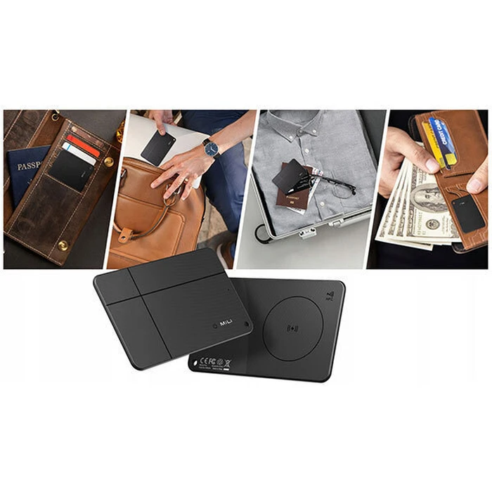 MILI ψηφιακή επαγγελματική κάρτα & tracker MiCard Duo για iOS & Android συσκευές NFC Bluetooth μαύρο