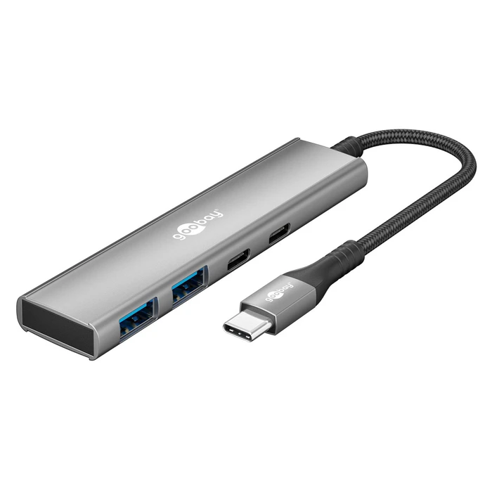 GOOBAY USB hub 4 θυρών USB 3.2 USB-C γκρι