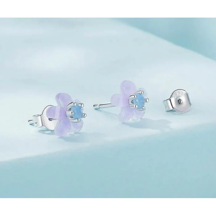 BAMOER Σκουλαρίκια Καρφωτά SCE1733 με Οπάλ Πέτρα Ασήμι 925 Ασημί