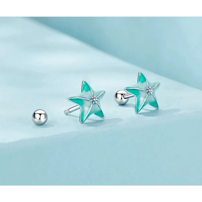 BAMOER Σκουλαρίκια Καρφωτά Κοχύλι Ασήμι 925 Βεραμάν